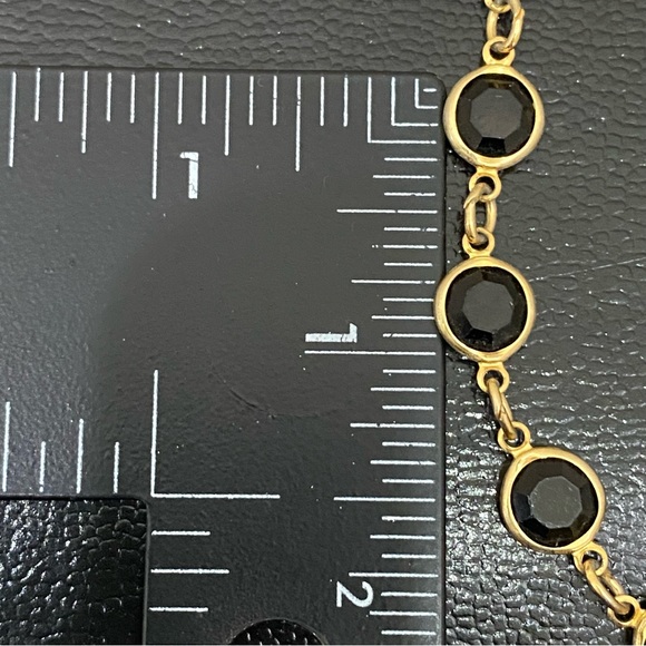 Vintage Signed AUSTRIAN CRYSTAL USA Black Crystal Bezel 35” Necklace - Picture 6 of 16
